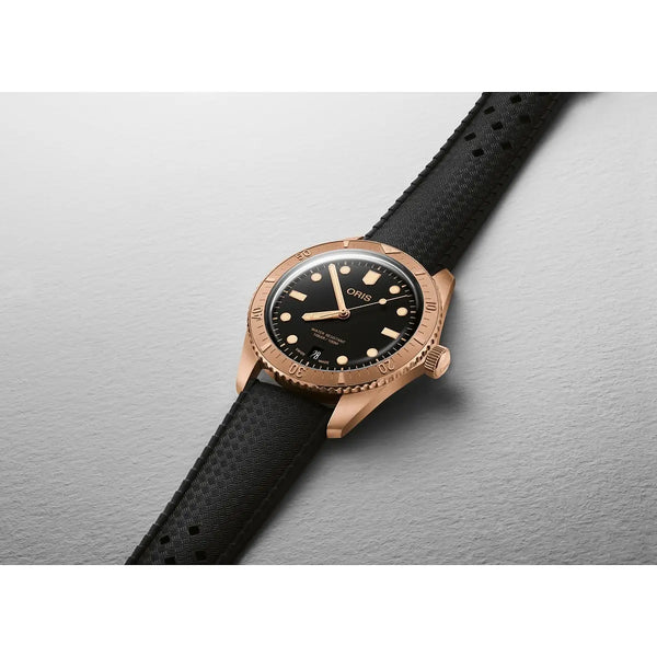 Orologio ORIS Divers Sixty-Five Date quadrante nero cinturino in gomma nero 01 733 7771 3154-07 4 19 18BR
