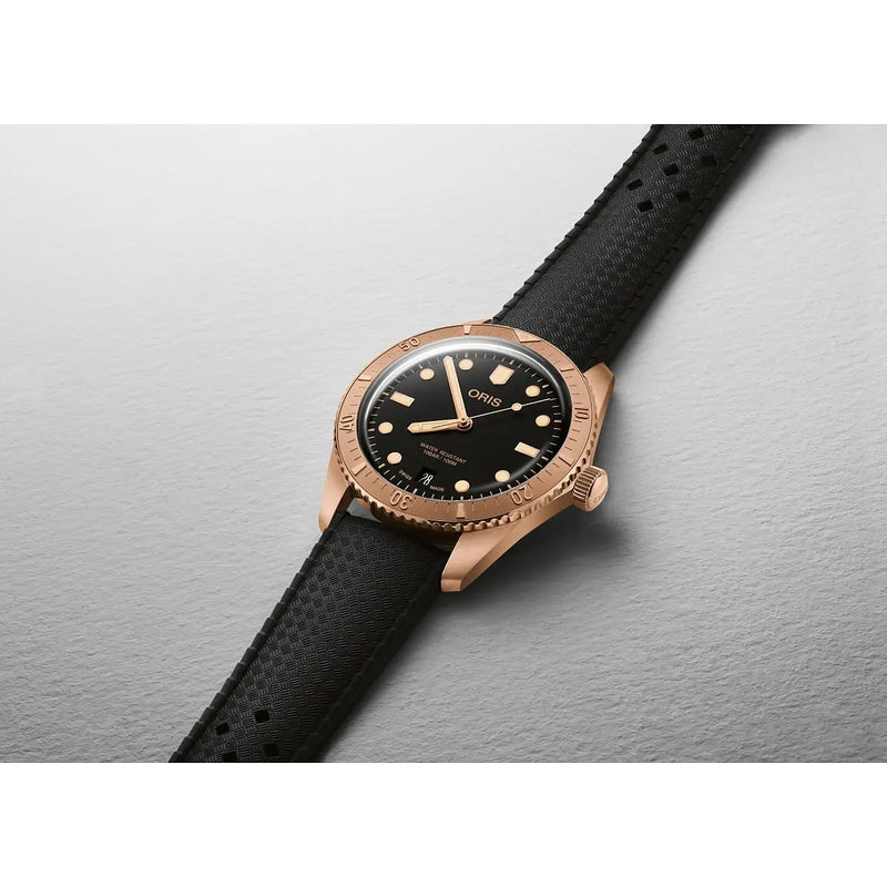 Orologio ORIS Divers Sixty-Five Date quadrante nero cinturino in gomma nero 01 733 7771 3154-07 4 19 18BR