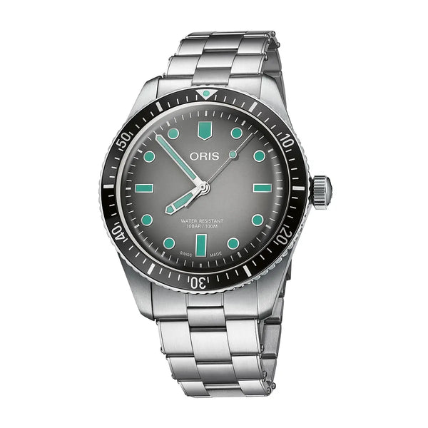 Orologio ORIS Divers Sixty-Five quadrante grigio bracciale in acciaio 01 733 7707 4053-07 8 20 18