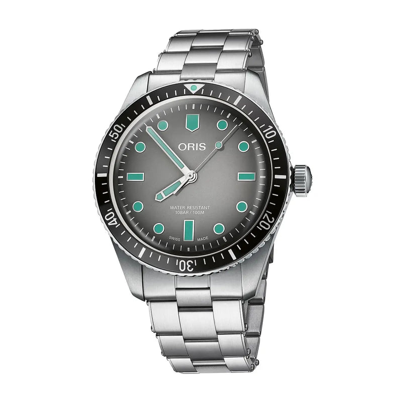 Orologio ORIS Divers Sixty-Five quadrante grigio bracciale in acciaio 01 733 7707 4053-07 8 20 18