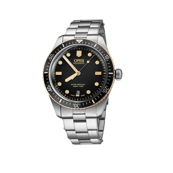 Orologio ORIS Divers Sixty-Five quadrante nero bracciale in acciaio 01 733 7707 4354-07 8 20 18