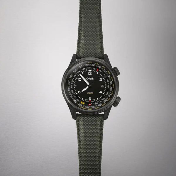 Orologio ORIS ProPilot Altimeter quadrante nero cinturino in tessuto verde 01 793 7775 8764-Set
