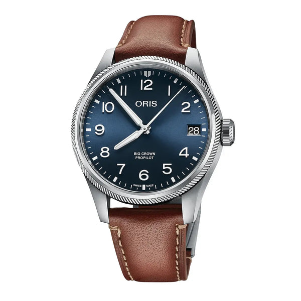 Orologio ORIS ProPilot Big Crown Big Date quadrante blu cinturino in pelle marrone 01 751 7761 4065-07 6 20 07LC