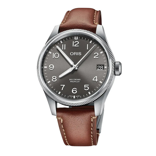 Orologio ORIS ProPilot Big Crown Big Date quadrante grigio cinturino in pelle marrone 01 751 7761 4063-07 6 20 07LC