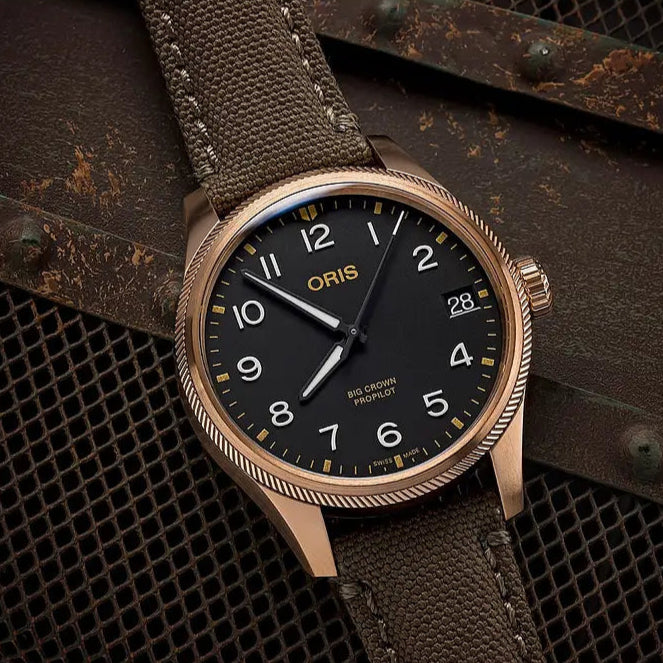 Orologio ORIS ProPilot Big Crown Big Date quadrante nero cinturino in tessuto verde 01 751 7761 3164-07 3 2003BRLC dettaglio 2