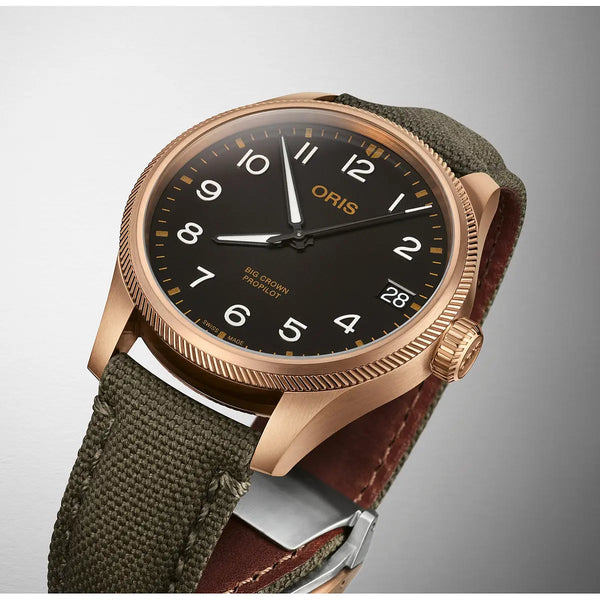 Orologio ORIS ProPilot Big Crown Big Date quadrante nero cinturino in tessuto verde 01 751 7761 3164-07 3 2003BRLC dettaglio 3