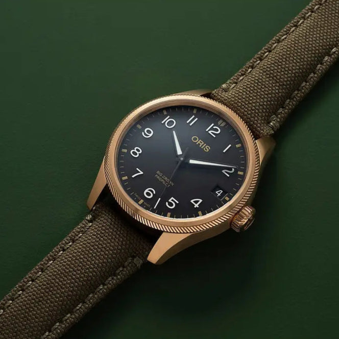 Orologio ORIS ProPilot Big Crown Big Date quadrante nero cinturino in tessuto verde 01 751 7761 3164-07 3 2003BRLC dettaglio 4