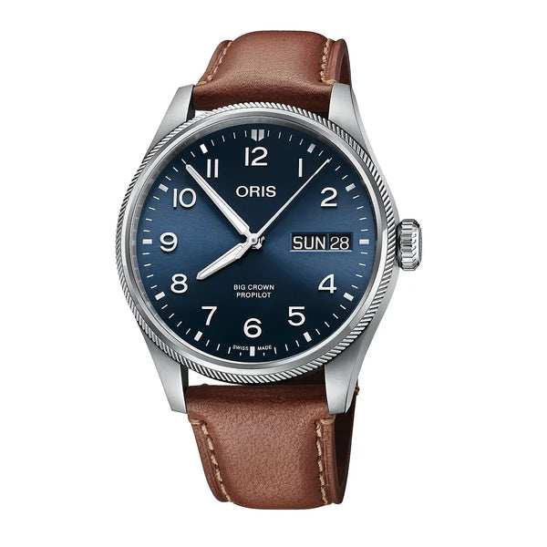 Orologio ORIS ProPilot Big Crown Big Day Date quadrante blu cinturino in pelle marrone 01 752 7760 4065-07 5 22 07LC