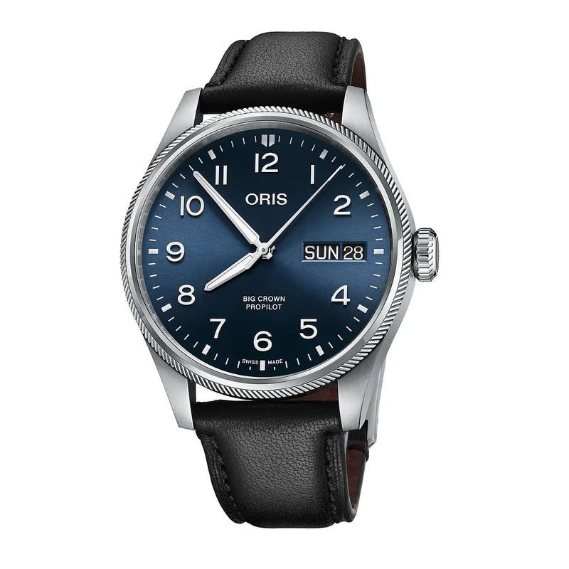 Orologio ORIS ProPilot Big Crown Big Day Date quadrante blu cinturino in pelle nero 01 752 7760 4065-07 5 22 08LC