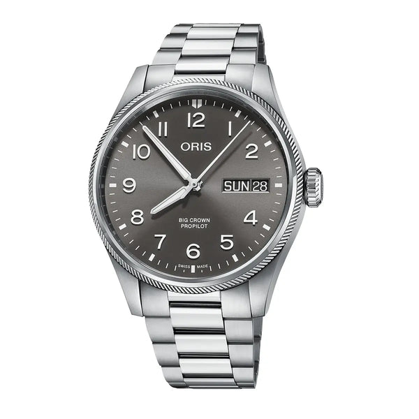 Orologio ORIS ProPilot Big Crown Big Day Date quadrante grigio bracciale in acciaio 01 752 7760 4063-07 8 22 08P