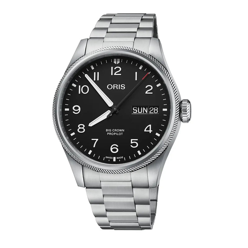 Orologio ORIS ProPilot Big Crown Big Day Date quadrante nero bracciale in acciaio 01 752 7760 4164-07 8 22 08