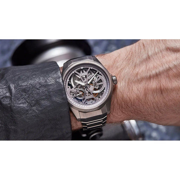 Orologio ORIS ProPilot X Calibre 115 quadrante grigio bracciale in titanio 01 115 7759 7153-Set7 22 01TLC dettaglio 2