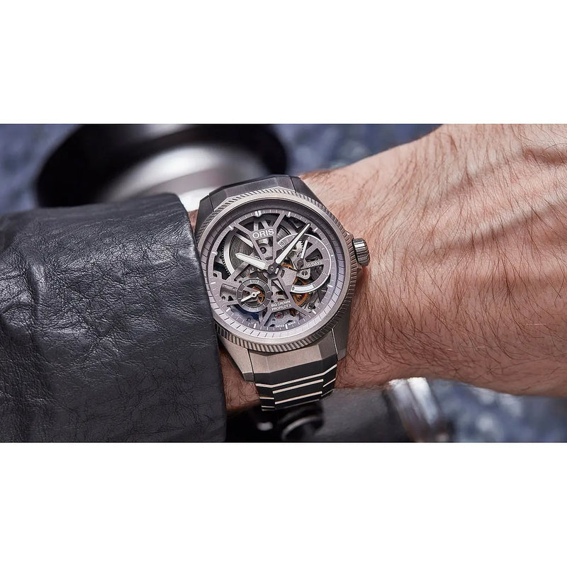 Orologio ORIS ProPilot X Calibre 115 quadrante grigio bracciale in titanio 01 115 7759 7153-Set7 22 01TLC dettaglio 2