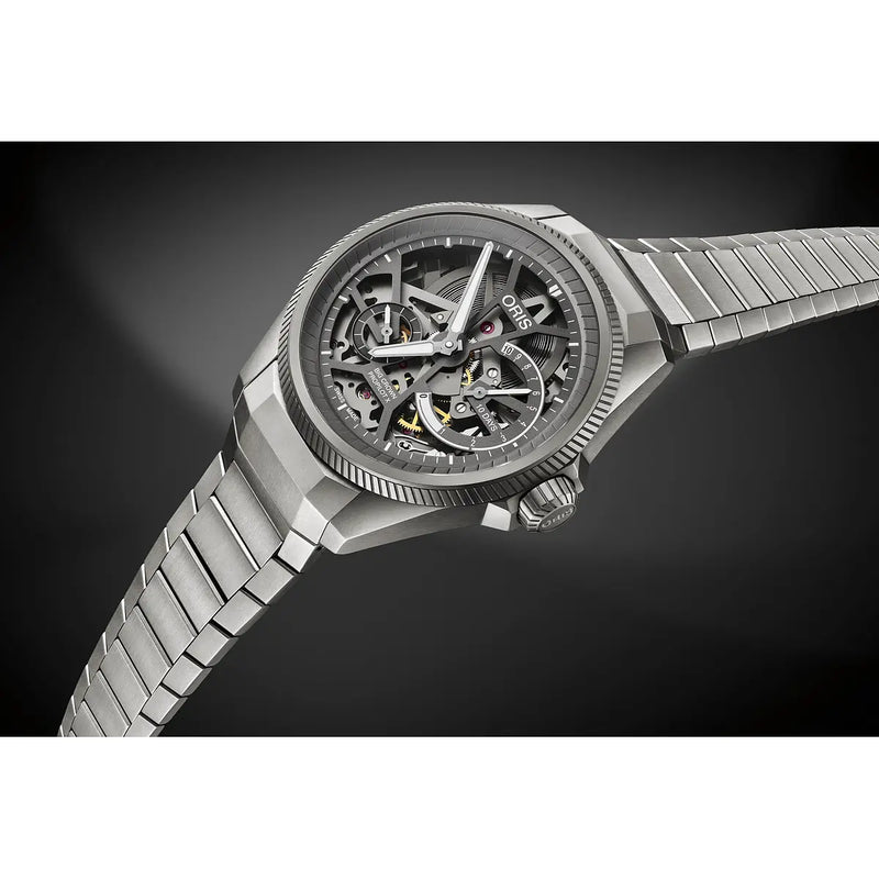 Orologio ORIS ProPilot X Calibre 115 quadrante grigio bracciale in titanio 01 115 7759 7153-Set7 22 01TLC dettaglio 4
