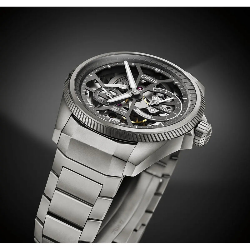 Orologio ORIS ProPilot X Calibre 115 quadrante grigio bracciale in titanio 01 115 7759 7153-Set7 22 01TLC dettaglio 5