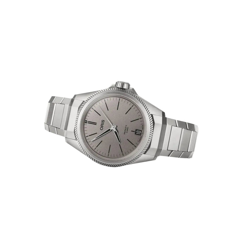 Orologio ORIS ProPilot X Calibre 400 quadrante grigio bracciale in titanio 01 400 7778 7153-07 7 20 01TLC dettaglio 3