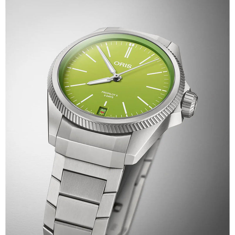 Orologio ORIS ProPilot X Kermit quadrante verde bracciale in titanio 01 400 7778 7157-Set dettaglio 4