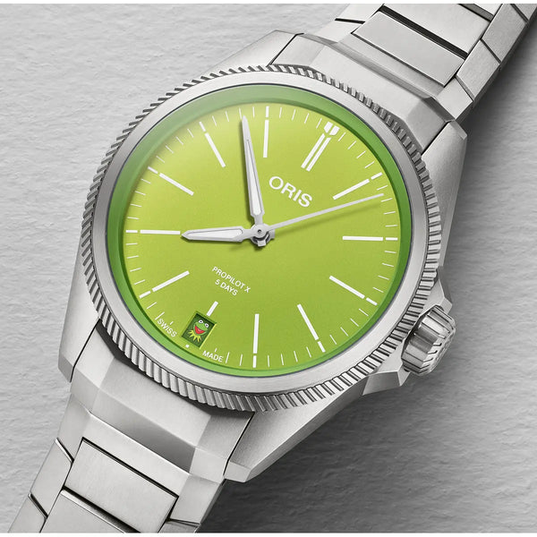 Orologio ORIS ProPilot X Kermit quadrante verde bracciale in titanio 01 400 7778 7157-Set dettaglio