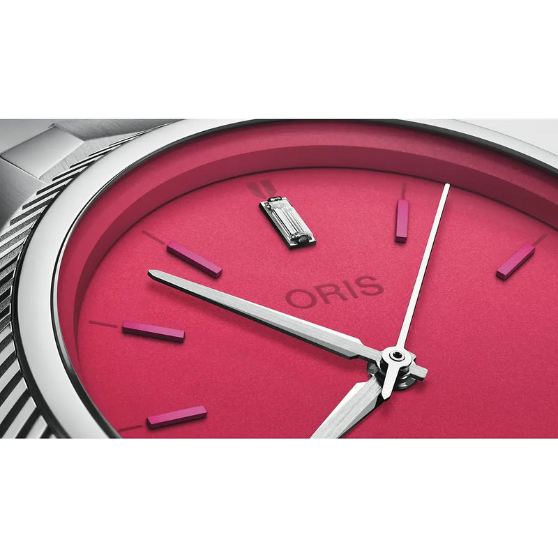 Orologio ORIS ProPilot X Miss Piggy quadrante rosso bracciale in acciaio 01 531 7796 4158-07 8 17 05LC dettaglio 3