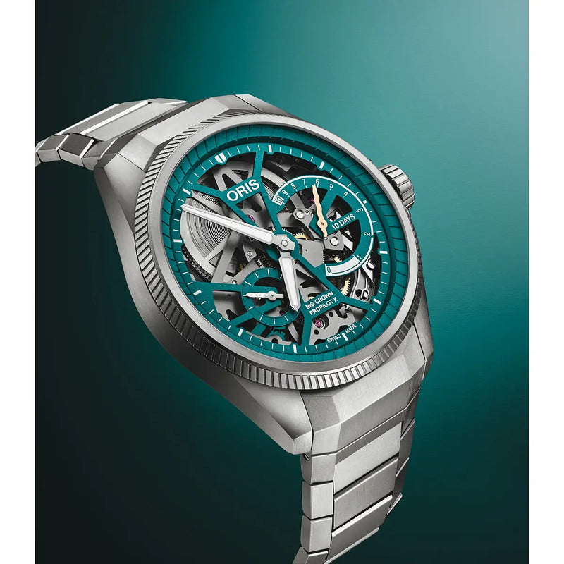 Orologio ORIS ProPilot X Year of the Snake quadrante verde bracciale in titanio 01 115 7759 7117-Set dettaglio