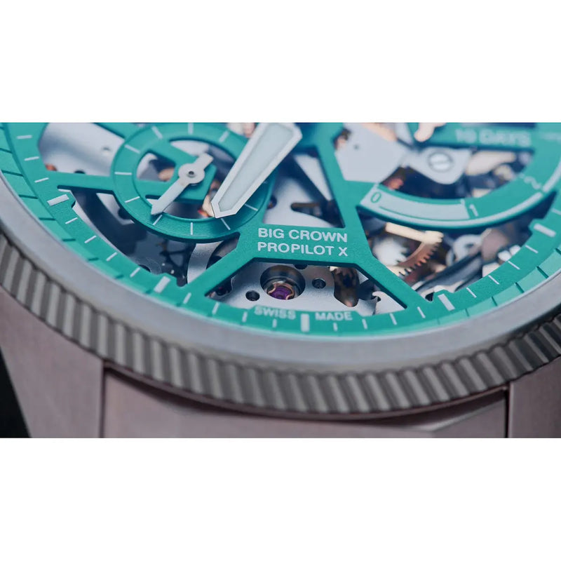 Orologio ORIS ProPilot X Year of the Snake quadrante verde bracciale in titanio 01 115 7759 7117-Set