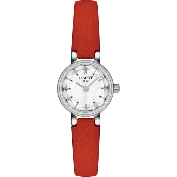 Orologio al Quarzo Tissot da Donna Cassa in Acciaio Quadrante Madreperla Cinturino in Pelle Rosso T1400091611100