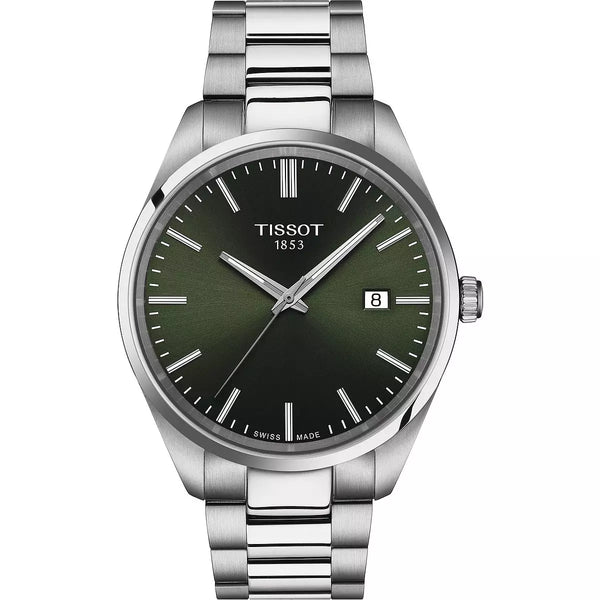 Orologio al Quarzo Tissot Uomo con Cassa e Cinturino in Acciaio Quadrante Verde T1504101109100