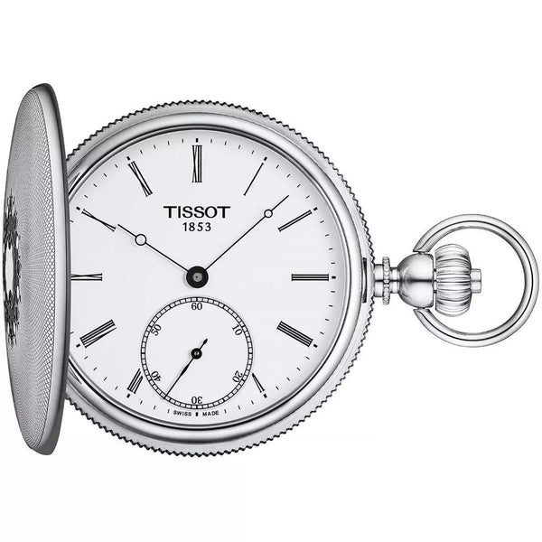 Orologio da Tasca Meccanico Tissot con Cassa in Acciaio Quadrante Bianco T8674051901300