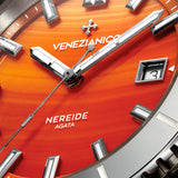 Orologio Venezianico Nereide Edizione Limitata Quadrante Agata Arancione Cinturino in Gomma Arancione Dettaglio