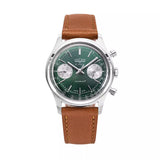 Vulcain Chronograph 70's Verde 640109A90.BAC207 Manuale 640109A90.BAC207 con bracciale Marrone tinta unita