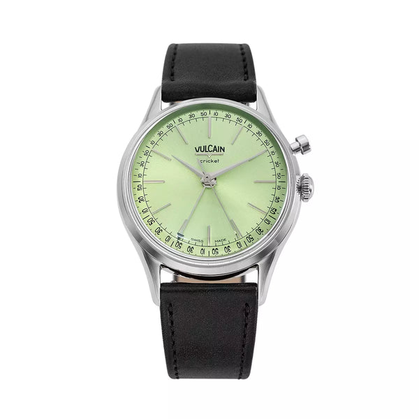 Vulcain Cricket President 36mm Verde Pistacchio 100172A90.BAC301 Manuale 100172A90.BAC301 con bracciale Nero liscio