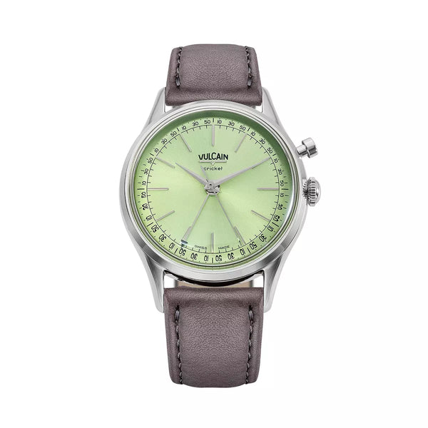 Vulcain Cricket President 36mm Verde Pistacchio 100172A90.BAC313 Manuale 100172A90.BAC313 con bracciale Fondello grigio