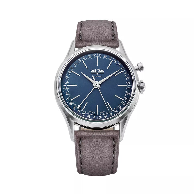 Vulcain Cricket President 39mm Blu 100173A30.BAC213 Manuale 100173A30.BAC213 con bracciale Fondello grigio