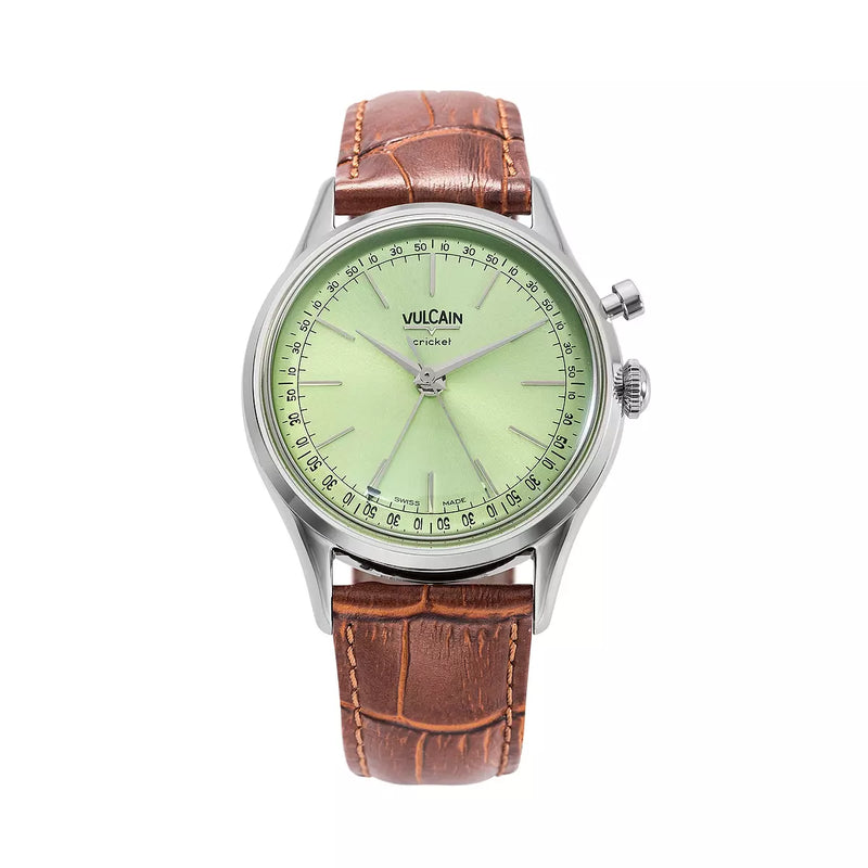 Vulcain Cricket President 39mm Verde Pistacchio 100173A90.BAL228 Manuale 100173A90.BAL228 con bracciale Alligatore marrone (Cites)