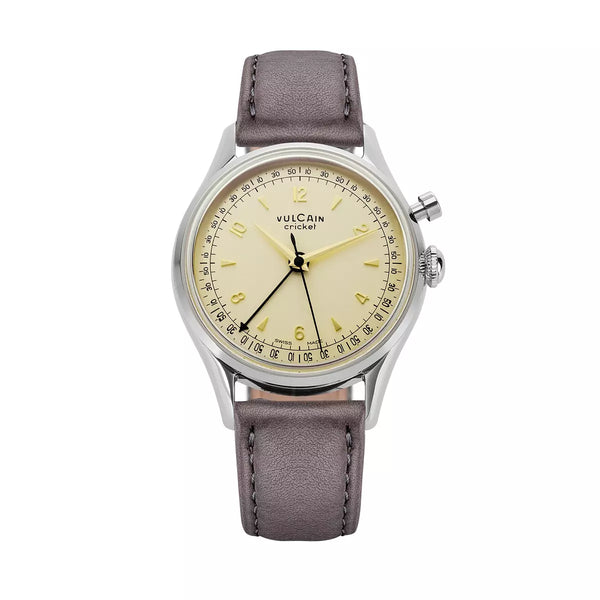 Vulcain Cricket Tradition tradition 39mm Crema 100168A76.BAC213 Manuale 100168A76.BAC213 con bracciale Fondello grigio