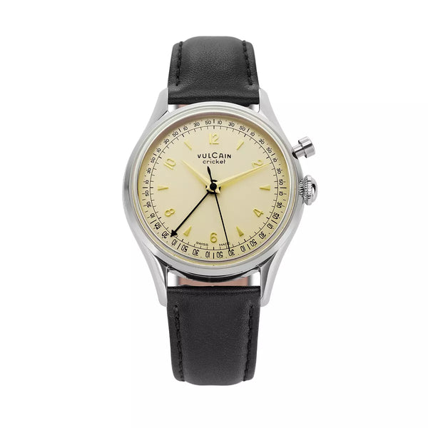 Vulcain Cricket Tradition tradition 39mm Crema 100268A76.BAC201 Manuale 100268A76.BAC201 con bracciale Nero piano