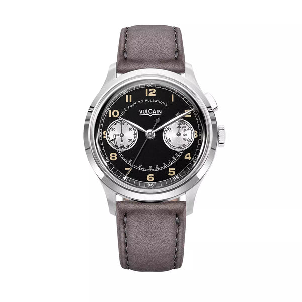 Vulcain Monopusher Heritage Nero Bianco 650157A08.BAC213 Manuale 650157A08.BAC213 con bracciale Grigio