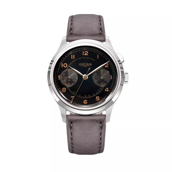 Vulcain Monopusher Nero 650167A08.BAC213 Manuale 650167A08.BAC213 con bracciale Grigio