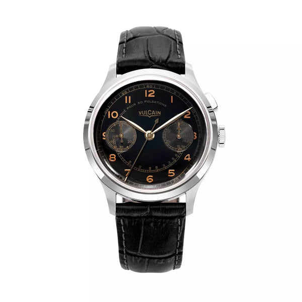 Vulcain Monopusher Nero 650167A08.BAL248 Manuale 650167A08.BAL248 con bracciale Alligatore nero (Cites)