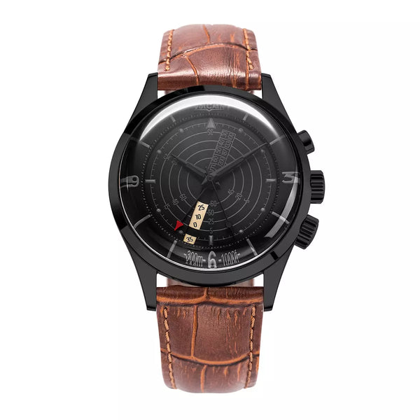 Vulcain Nautical Heritage Total Black 101952SA08.BAL128 Manuale 101952SA08.BAL128 con bracciale Alligatore marrone (cities)