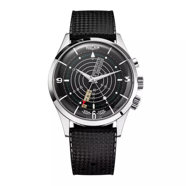 Vulcain Nautical Heritage Nero Bianco 101252PB08.BAC149 Manuale 101252PB08.BAC149 con bracciale Pelle nera di carbonio