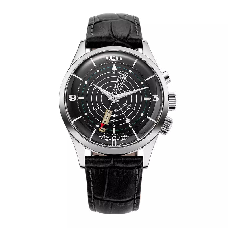 Vulcain Nautical Heritage Nero Bianco 101252PB08.BAN148 Manuale 101252PB08.BAN148 con bracciale Pelle di vitello nera stampata alligatore