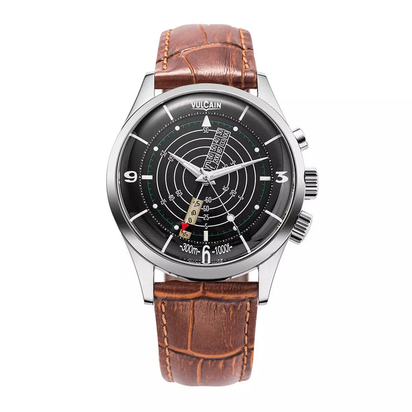 Vulcain Nautical Heritage Nero Bianco 101252SB08.BAL228 Manuale 101252SB08.BAL228 con bracciale Alligatore marrone (cities)