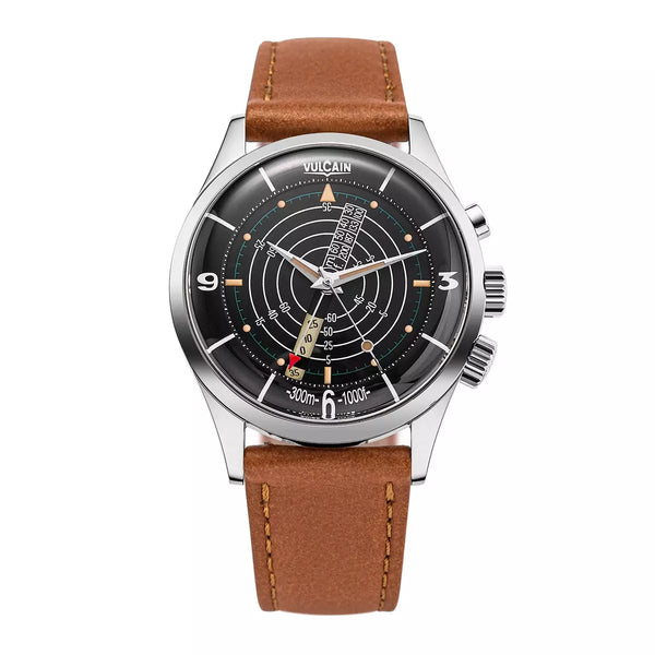 Vulcain Nautical Heritage Nero Marrone 101252SB07.BAC107 Manuale 101252SB07.BAC107 con bracciale Marrone liscio