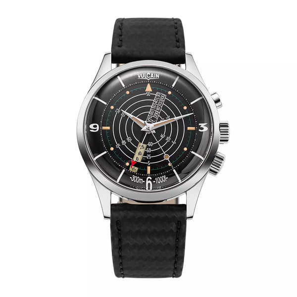Vulcain Nautical Heritage Nero Marrone 101252SB07.BAC149 Manuale 101252SB07.BAC149 con bracciale Pelle nera al carbonio