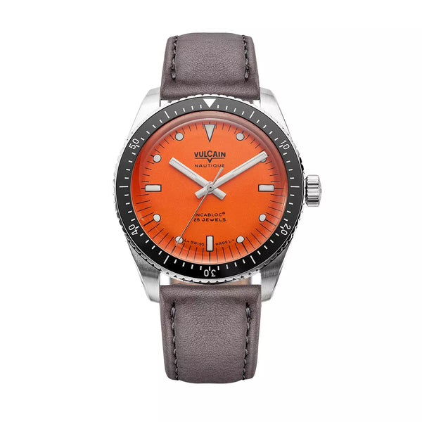 Vulcain Skindiver Nautique Arancio 660170A67.BAC213 Automatico 660170A67.BAC213 con bracciale Grigio