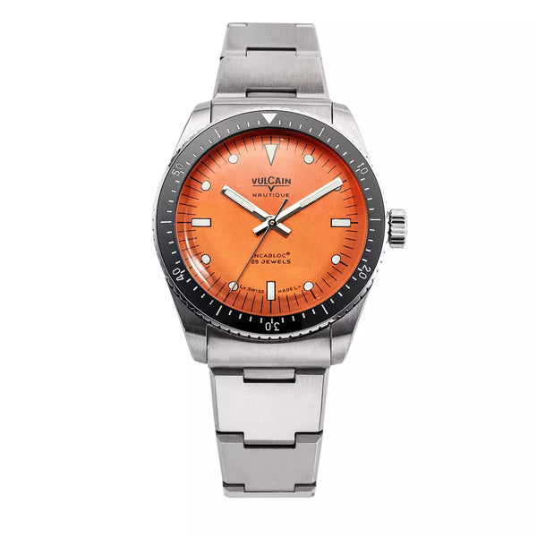 Vulcain Skindiver Nautique Arancio 660170A67.BHM286 Automatico 660170A67.BHM286 con bracciale Acciaio