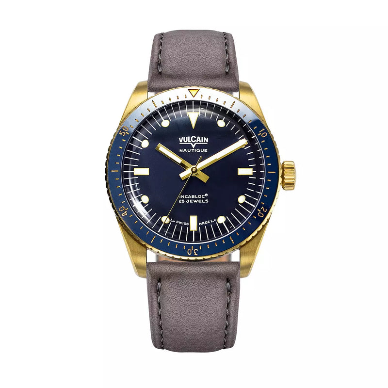 Vulcain Skindiver Nautique Oro Blu 661170A37.BOC213 Automatico 661170A37.BOC213 con bracciale Grigio