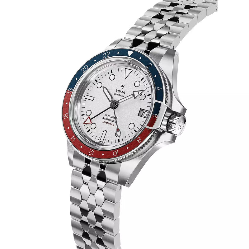 Orologio Yema Superman 500 GMT Bianco YGMT24B39-BM2S