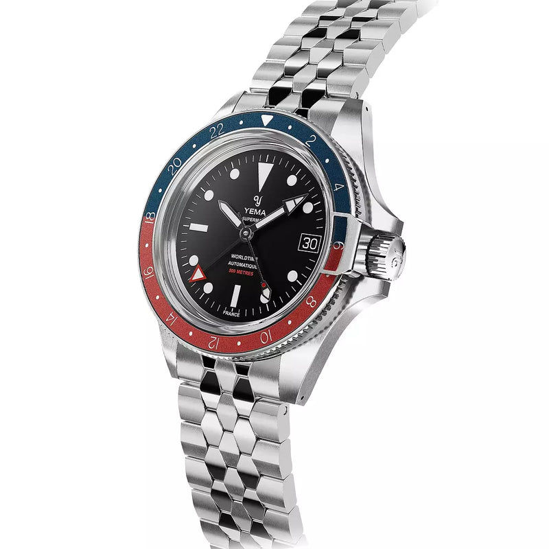 Orologio Yema Superman 500 GMT Pepsi Nero YGMT22B39-AM2S